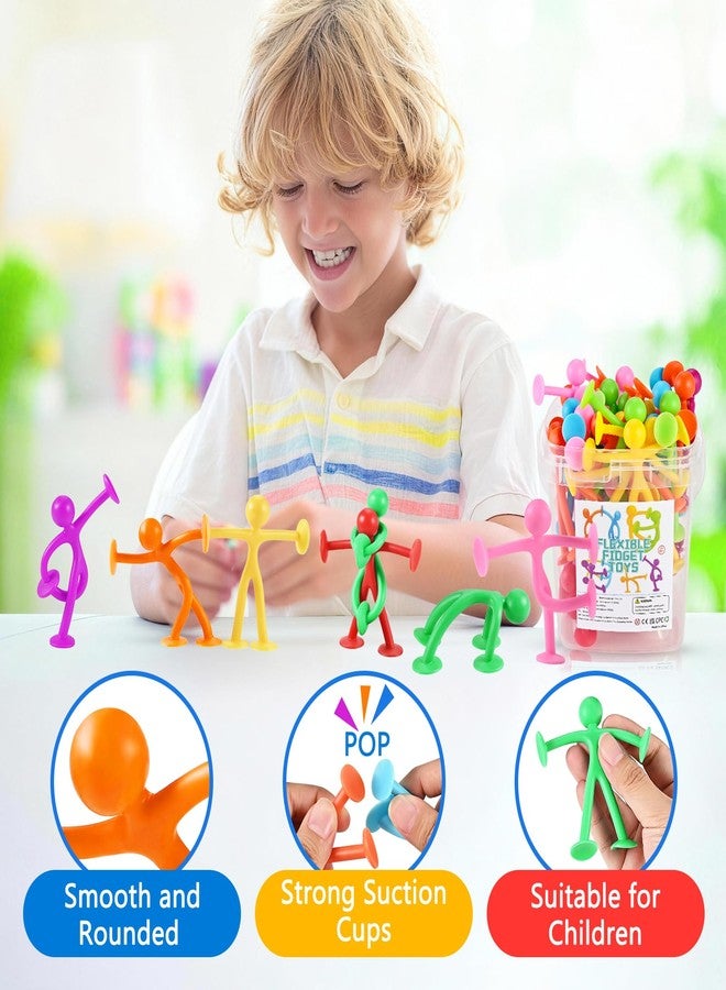GOLDGE 50 Pack Suction Cup Fidget Toys Set,Humanoid Sensory Toys for Kids with Autism, ADHD, & Stress Relief, Bath & Travel Toys for Classroom,Party Favors, Stocking Stuffers for Boys Girls - Image 4